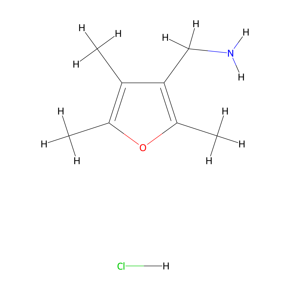 1-(2,4,5-Trimethylfuran-3-yl)methanamine hydrochloride molecular structure, CAS 2995280-97-0