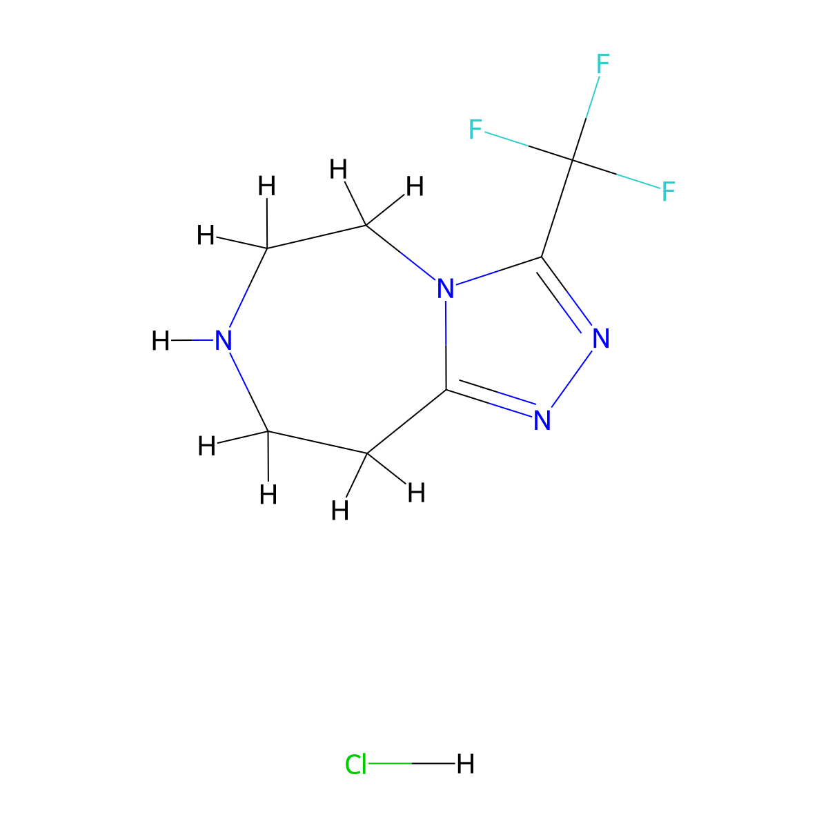 3-(trifluoromethyl)-5H,6H,7H,8H,9H-[1,2,4]triazolo[4,3-d][1,4]diazepine hydrochloride molecular structure, CAS 2995280-98-1