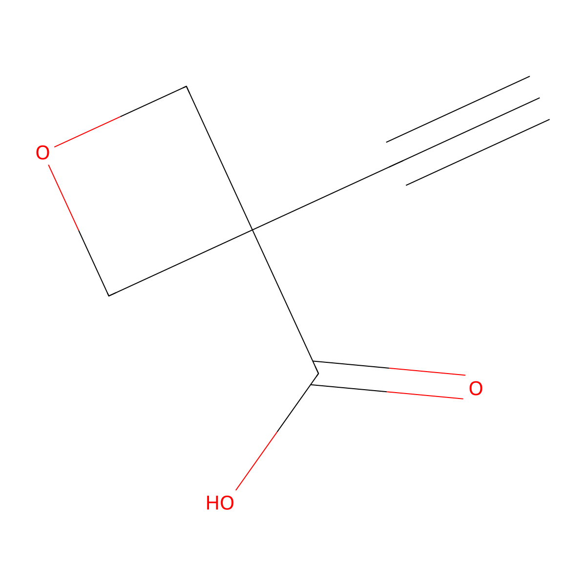 3-Ethynyloxetane-3-carboxylic acid molecular structure, CAS 2995281-13-3