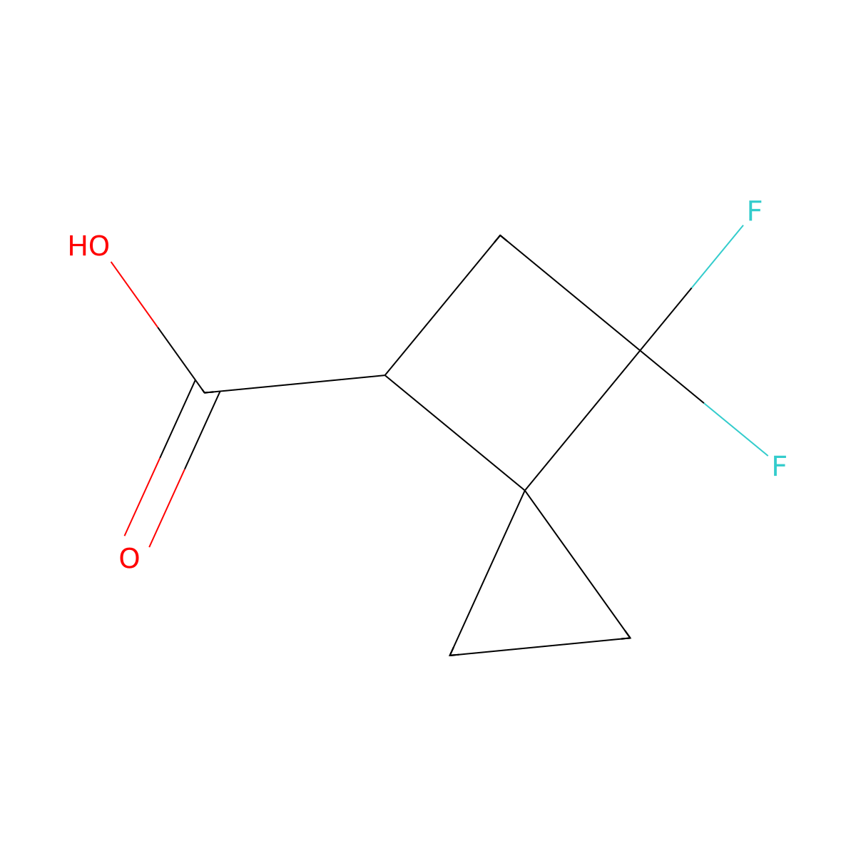 6,6-Difluorospiro[2.3]hexane-4-carboxylic acid molecular structure, CAS 2995281-16-6