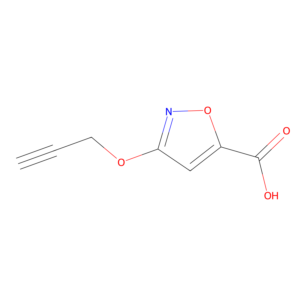 3-(Prop-2-yn-1-yloxy)-1,2-oxazole-5-carboxylic acid molecular structure, CAS 2995281-33-7
