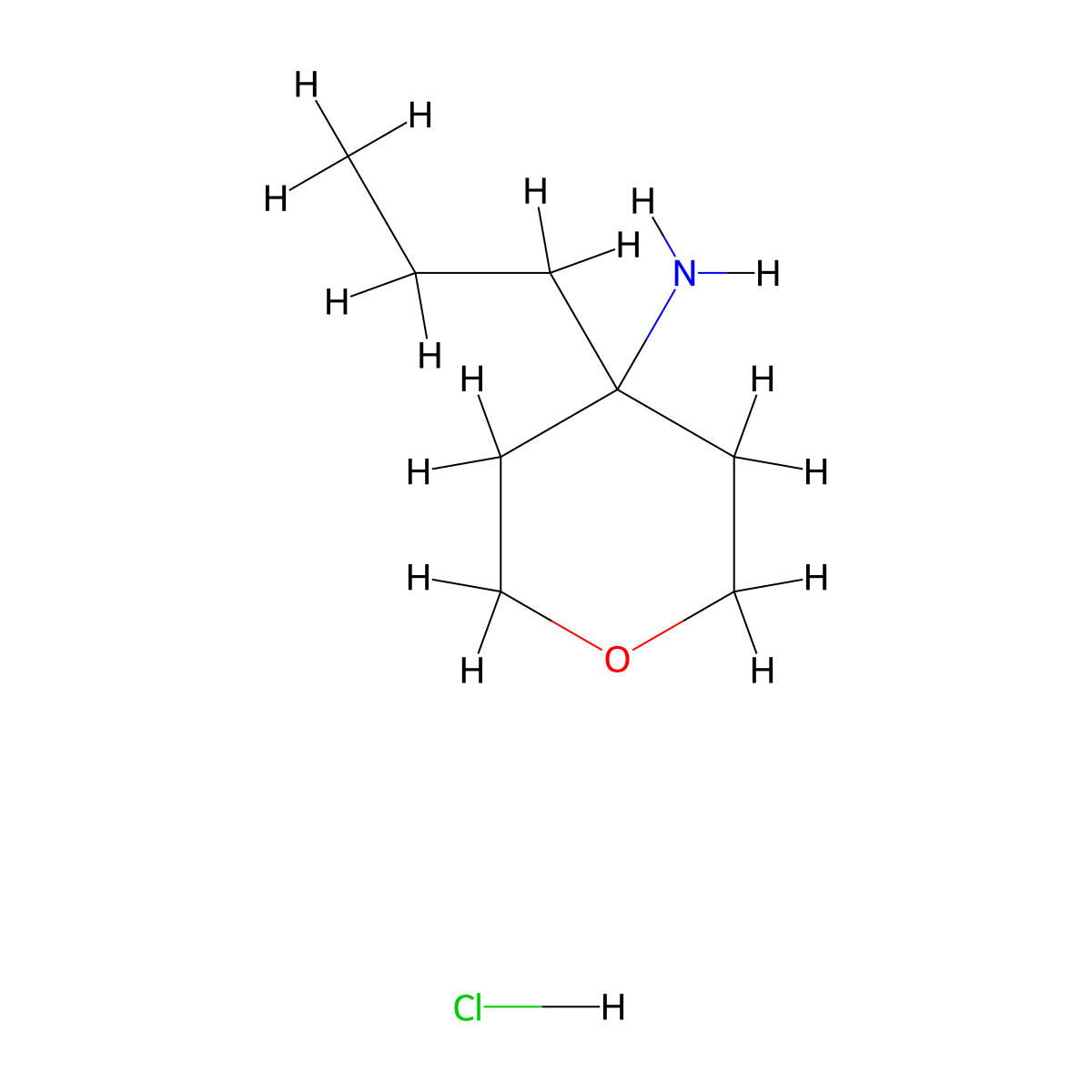 4-Propyloxan-4-amine hydrochloride molecular structure, CAS 2995281-37-1