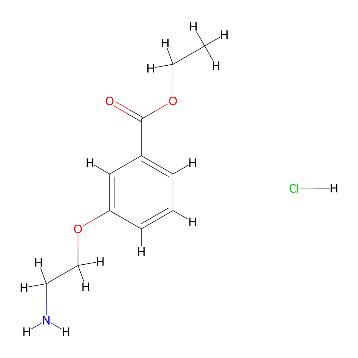 Ethyl 3-(2-aminoethoxy)benzoate hydrochloride molecular structure, CAS 2995281-59-7