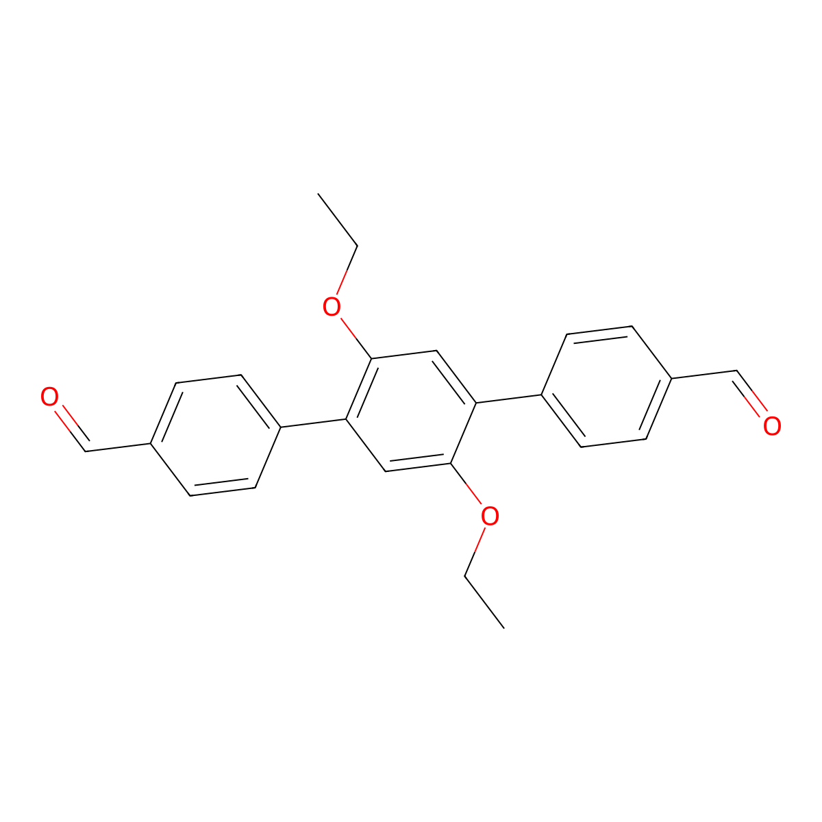 2',5'-Diethoxy-[1,1':4',1''-terphenyl]-4,4''-dicarbaldehyde molecular structure, CAS 2995281-72-4