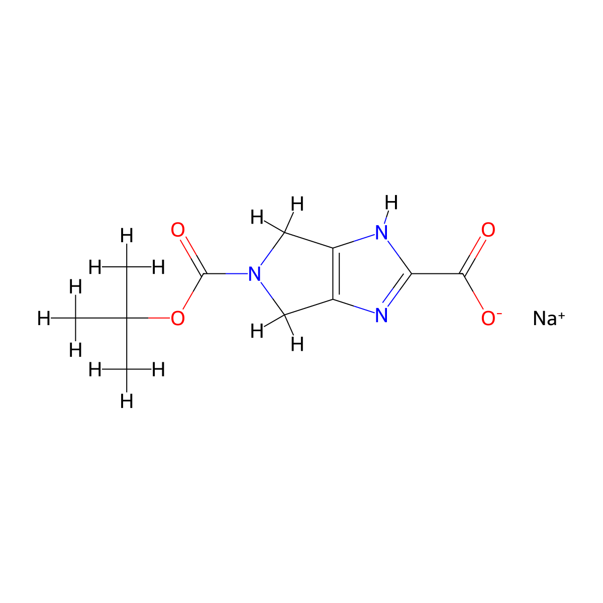 sodium 5-[(tert-butoxy)carbonyl]-1H,4H,5H,6H-pyrrolo[3,4-d]imidazole-2-carboxylate molecular structure, CAS 2995281-75-7