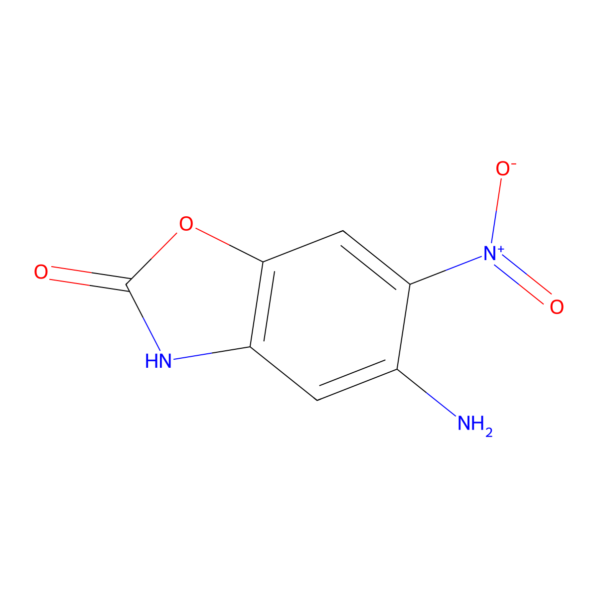 5-Amino-6-nitro-2,3-dihydro-1,3-benzoxazol-2-one molecular structure, CAS 2995281-79-1