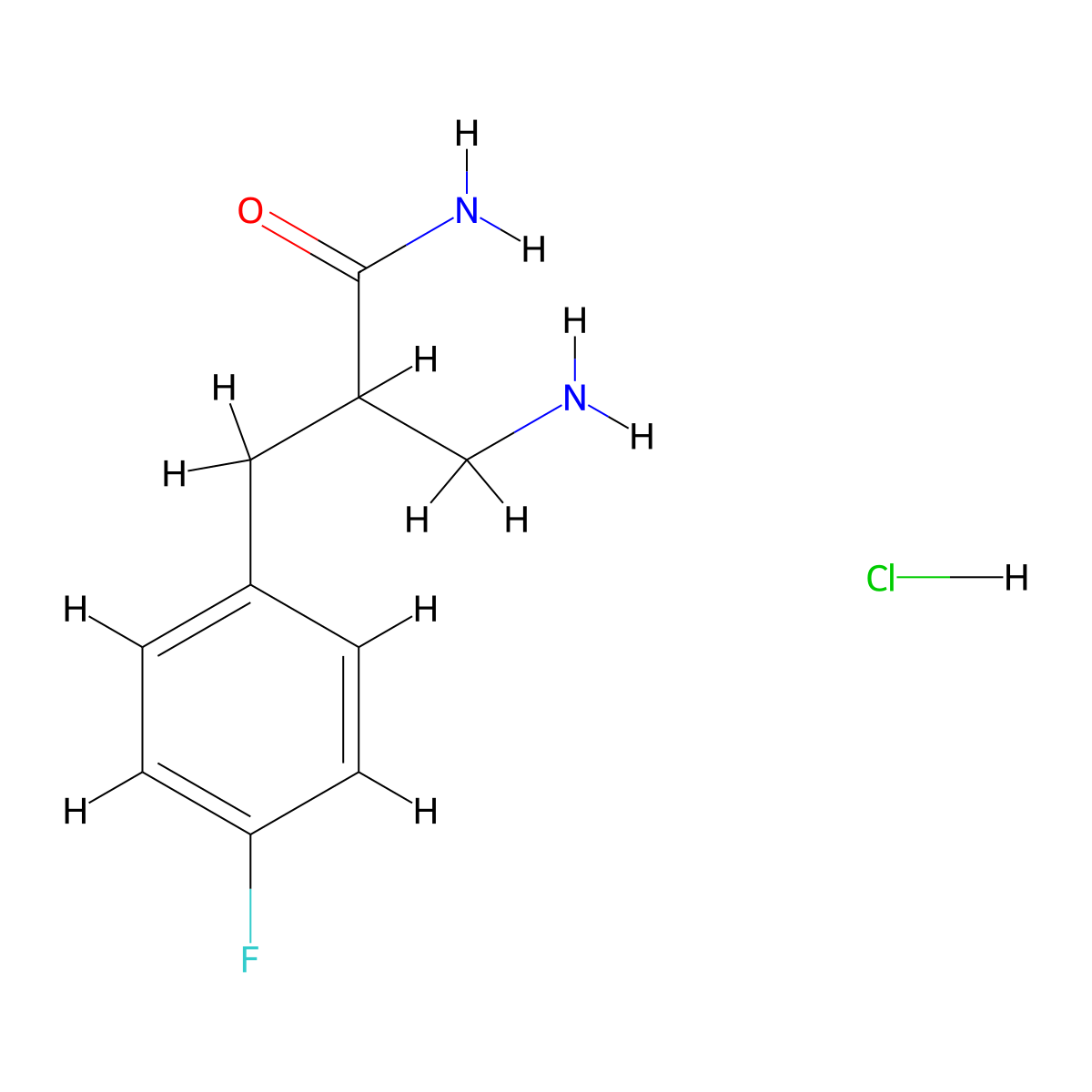 3-Amino-2-[(4-fluorophenyl)methyl]propanamide hydrochloride molecular structure, CAS 2995281-92-8