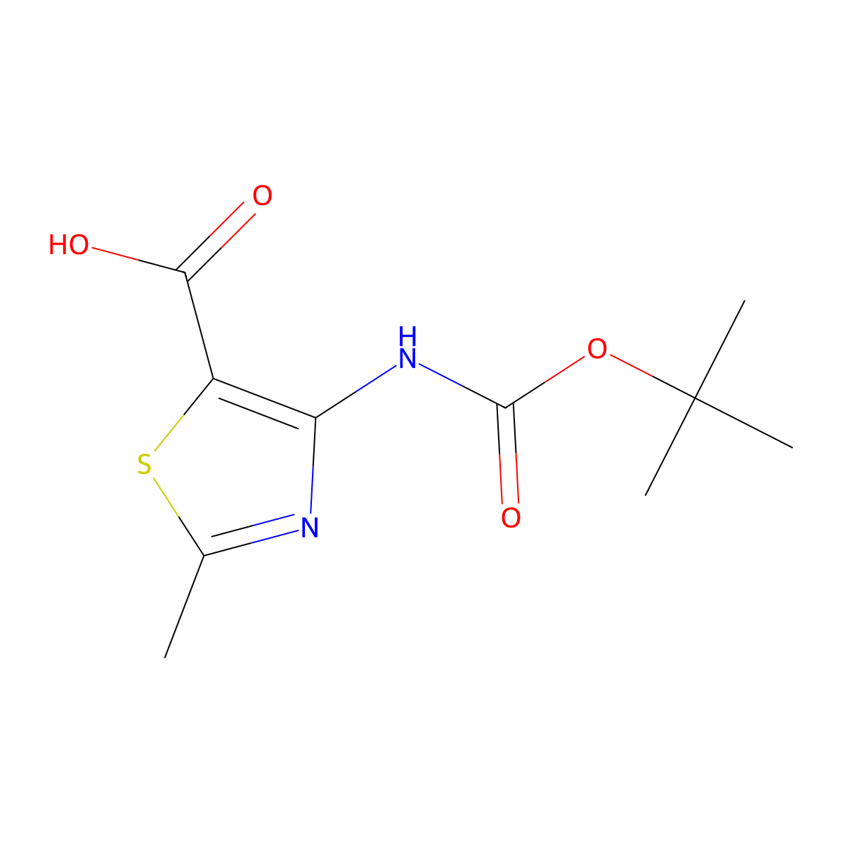 2-Methyl-4-[(2-methylpropan-2-yl)oxycarbonylamino]-1,3-thiazole-5-carboxylic acid molecular structure, CAS 2995281-99-5
