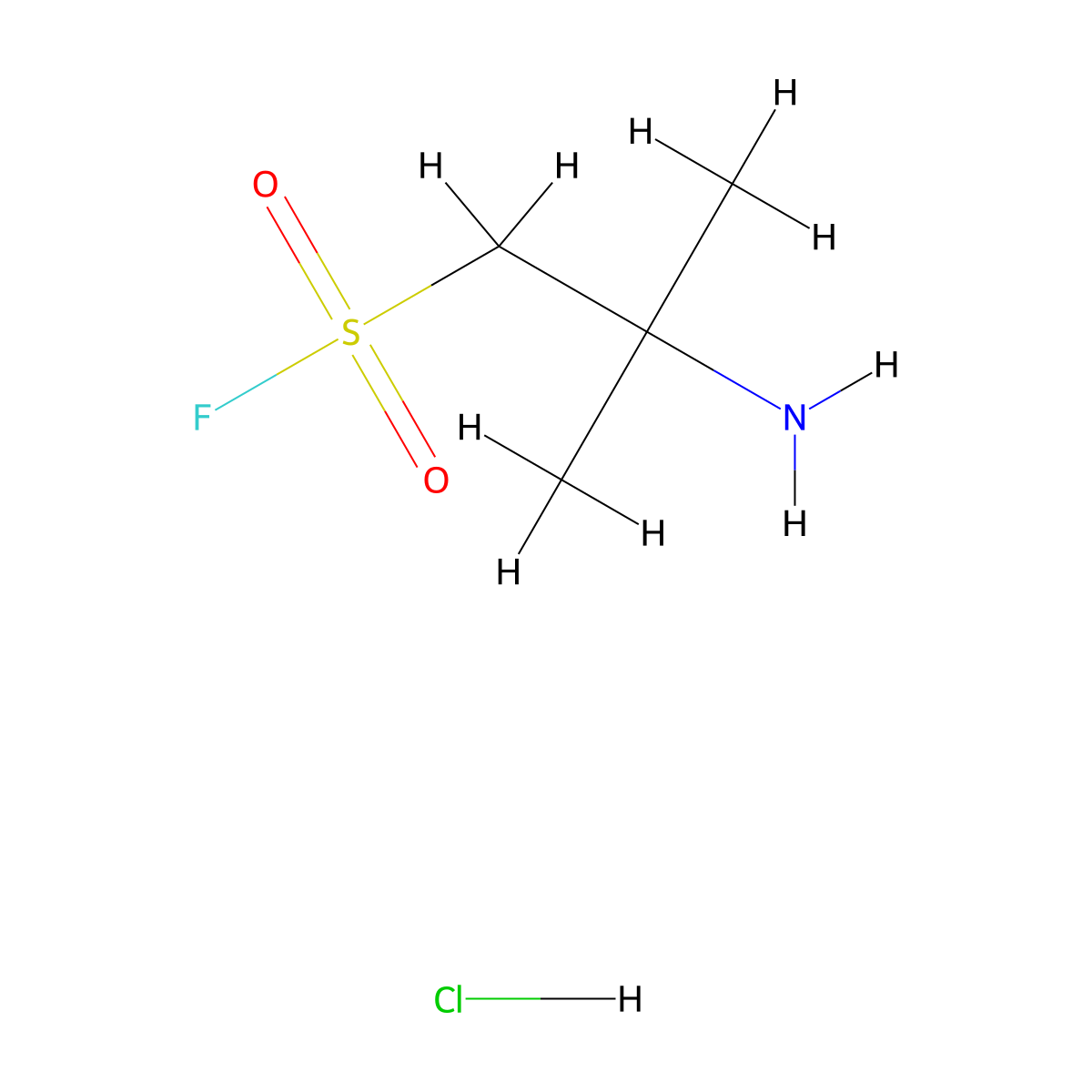 2-Amino-2-methylpropane-1-sulfonyl fluoride hydrochloride molecular structure, CAS 2995282-06-7