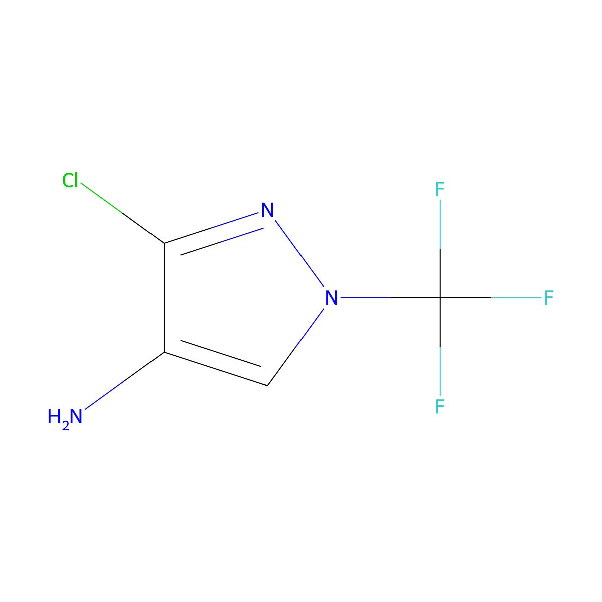 3-chloro-1-(trifluoromethyl)-1H-pyrazol-4-amine molecular structure, CAS 2995282-10-3