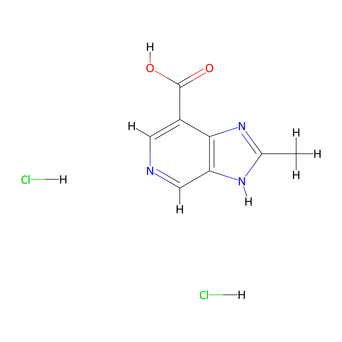 2-methyl-1H-imidazo[4,5-c]pyridine-7-carboxylic acid dihydrochloride molecular structure, CAS 2995282-33-0