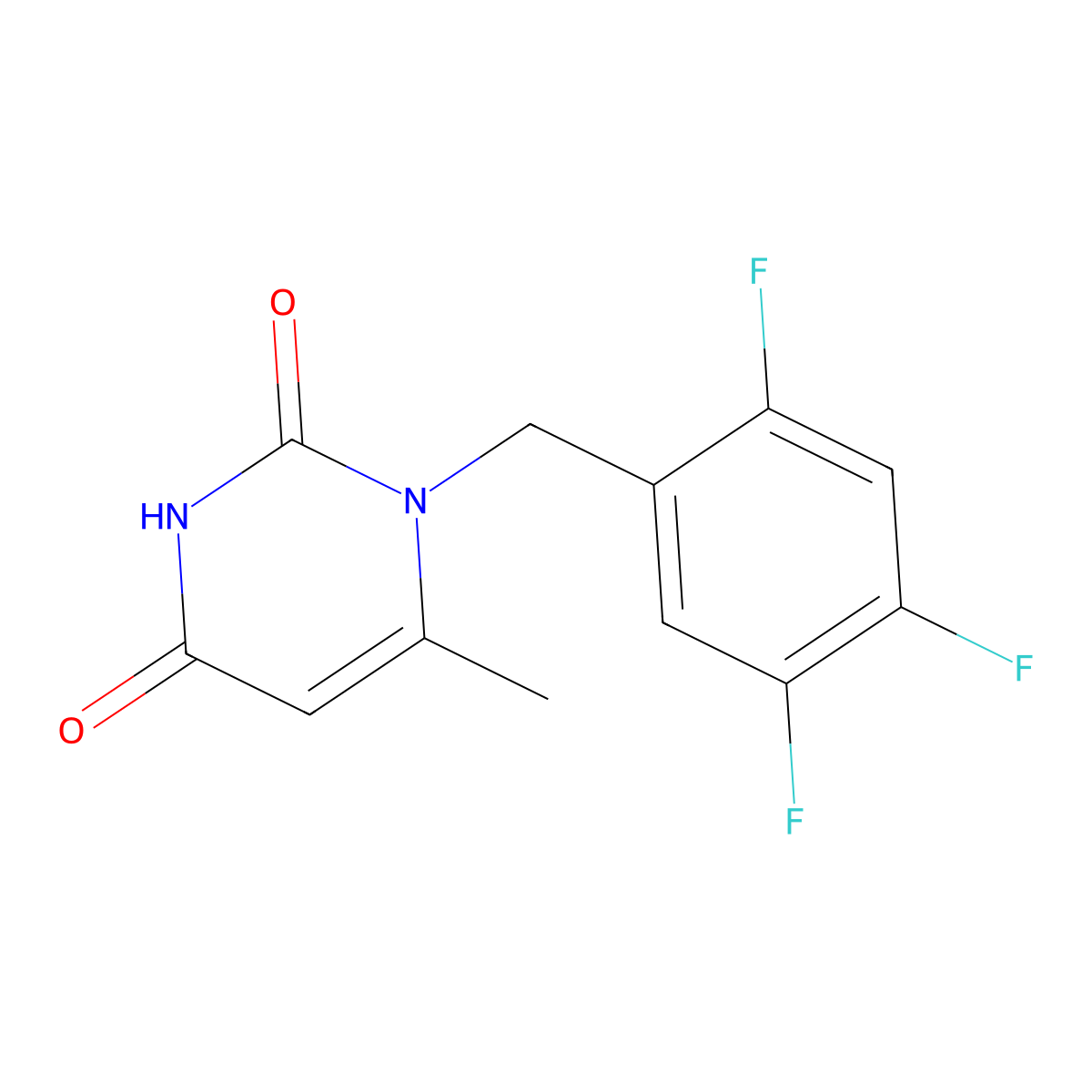 6-Methyl-1-(2,4,5-trifluorobenzyl)pyrimidine-2,4(1H,3H)-dione molecular structure, CAS 2995282-43-2