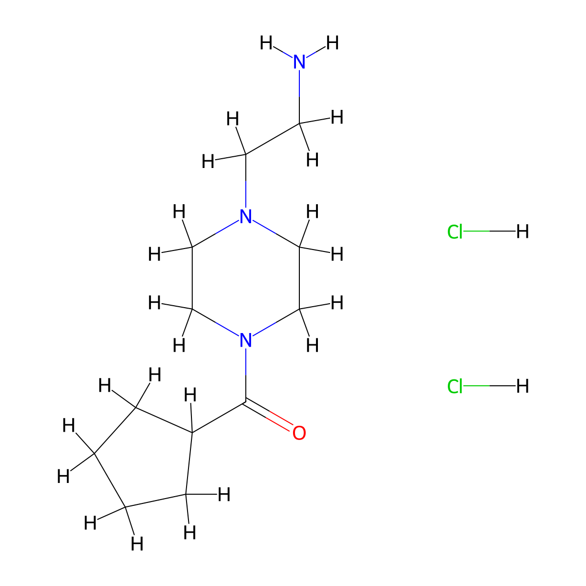 2-(4-Cyclopentanecarbonylpiperazin-1-yl)ethan-1-amine dihydrochloride molecular structure, CAS 2995282-46-5