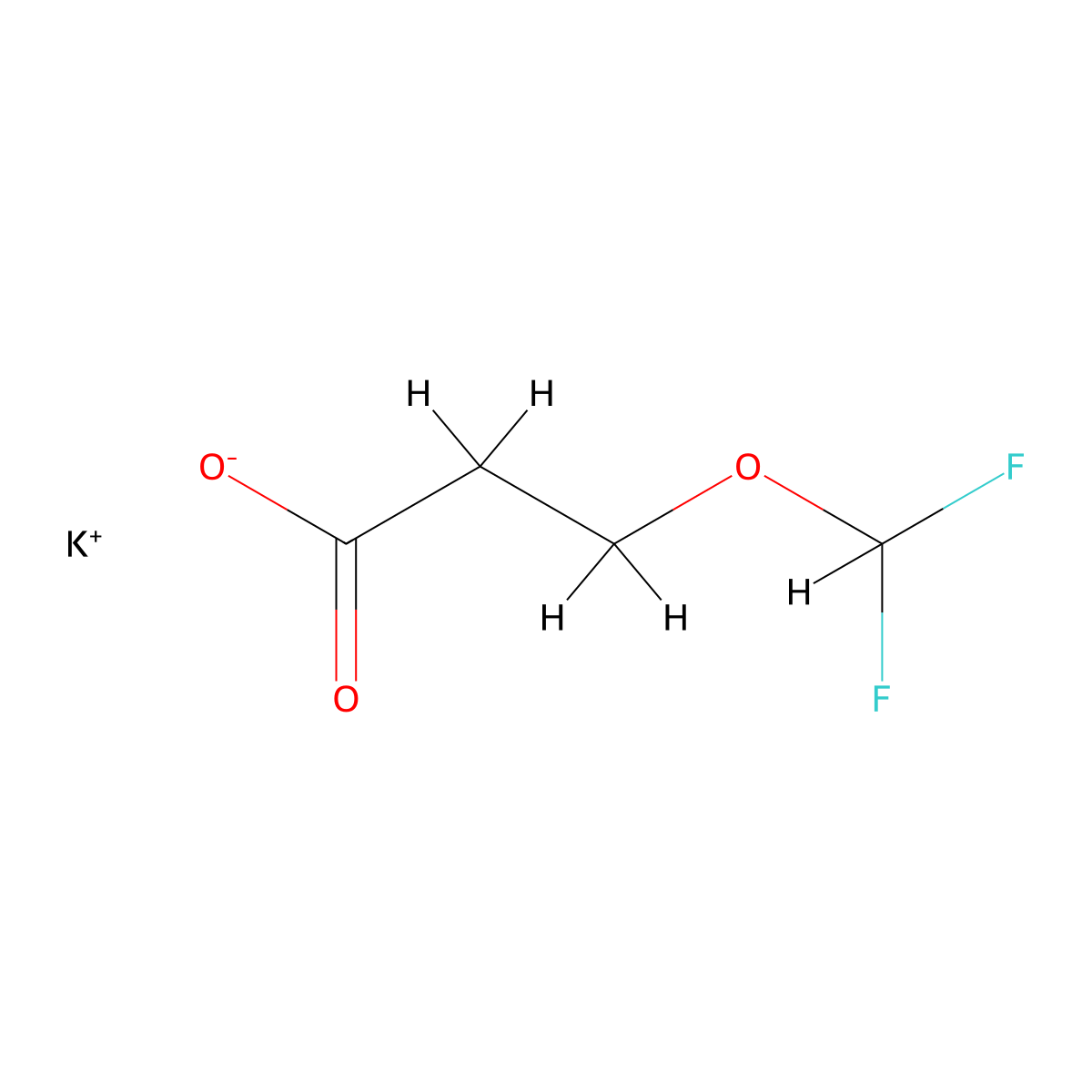 Potassium 3-(difluoromethoxy)propanoate molecular structure, CAS 2995282-48-7