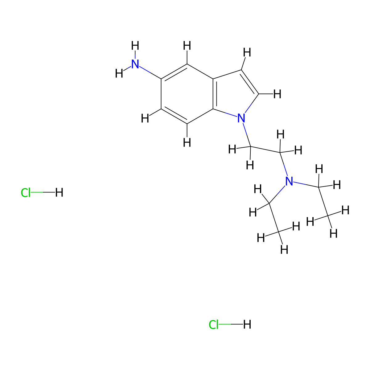 1-[2-(diethylamino)ethyl]-1H-indol-5-amine dihydrochloride molecular structure, CAS 2995282-50-1