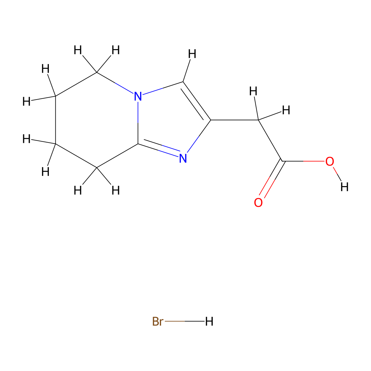 2-{5H,6H,7H,8H-imidazo[1,2-a]pyridin-2-yl}acetic acid hydrobromide molecular structure, CAS 2995282-52-3
