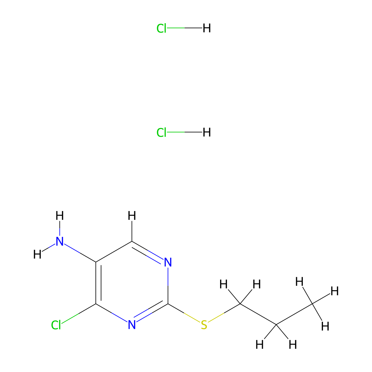 4-Chloro-2-(propylthio)pyrimidin-5-amine dihydrochloride molecular structure, CAS 2995282-67-0
