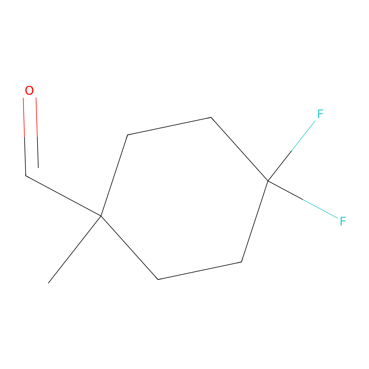 4,4-Difluoro-1-methylcyclohexane-1-carbaldehyde molecular structure, CAS 2995282-71-6