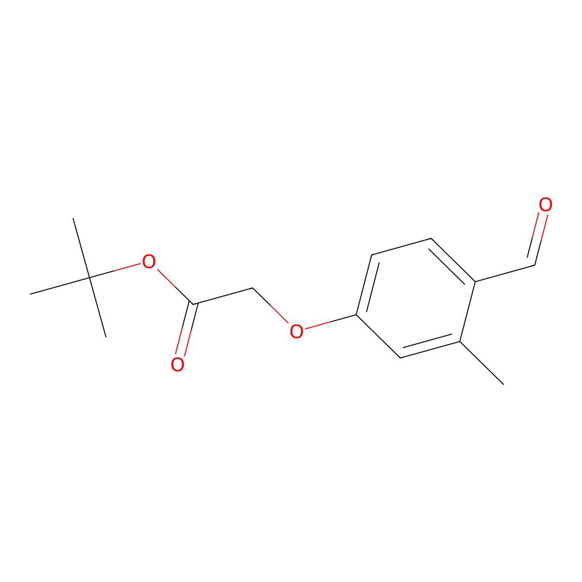 Tert-butyl 2-(4-formyl-3-methylphenoxy)acetate molecular structure, CAS 2995282-75-0