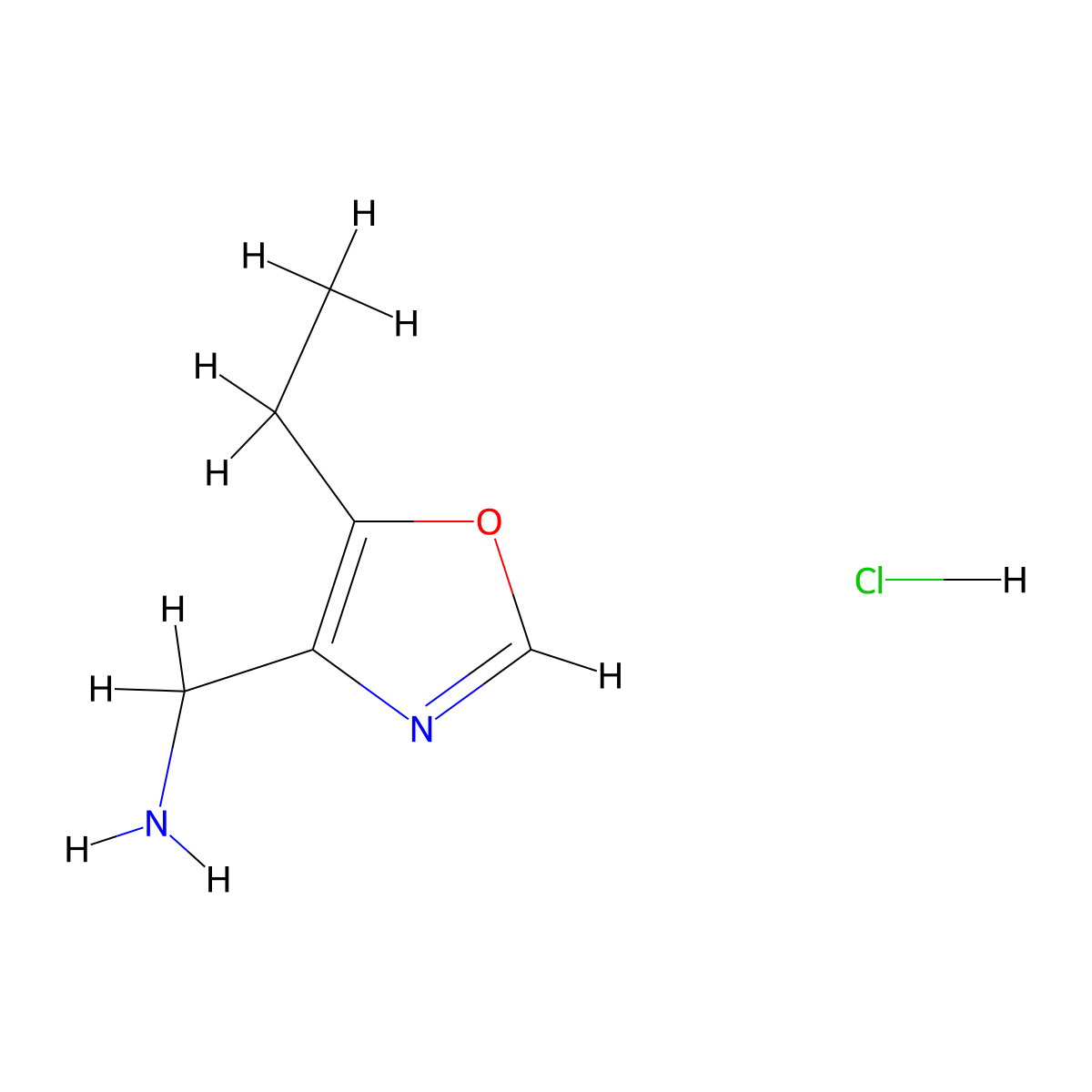 1-(5-Ethyl-1,3-oxazol-4-yl)methanamine hydrochloride molecular structure, CAS 2995282-83-0