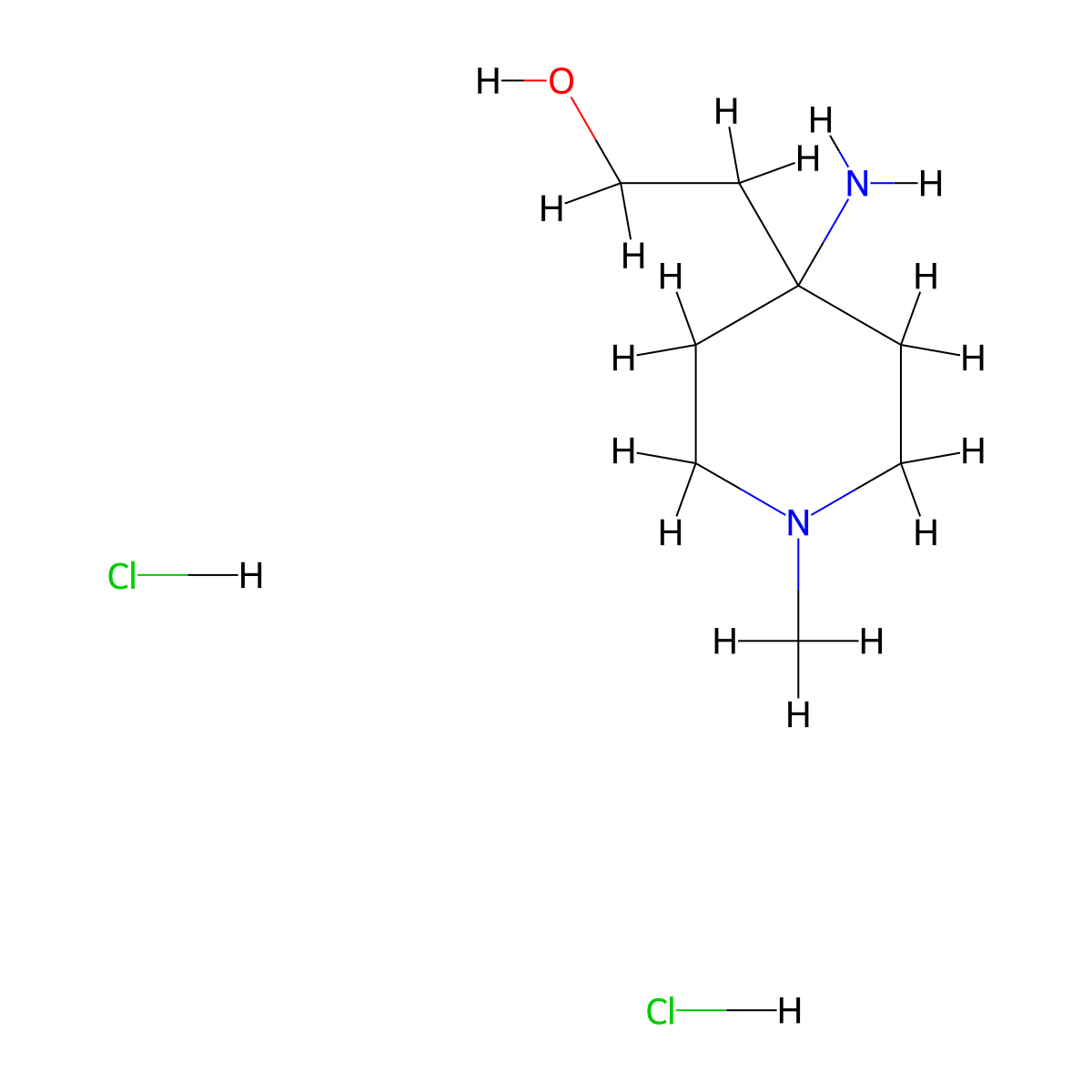 2-(4-Amino-1-methylpiperidin-4-yl)ethan-1-ol dihydrochloride molecular structure, CAS 2995282-88-5