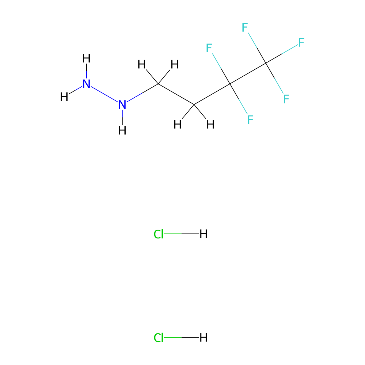 (3,3,4,4,4-Pentafluorobutyl)hydrazine dihydrochloride molecular structure, CAS 2995282-90-9