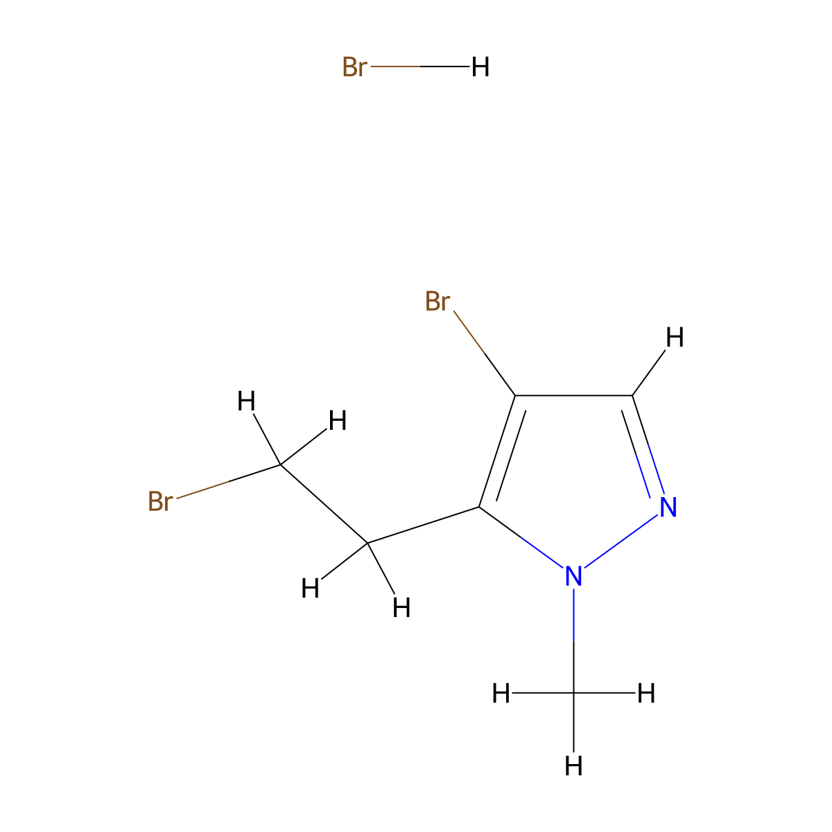 4-bromo-5-(2-bromoethyl)-1-methyl-1H-pyrazole hydrobromide molecular structure, CAS 2995282-92-1