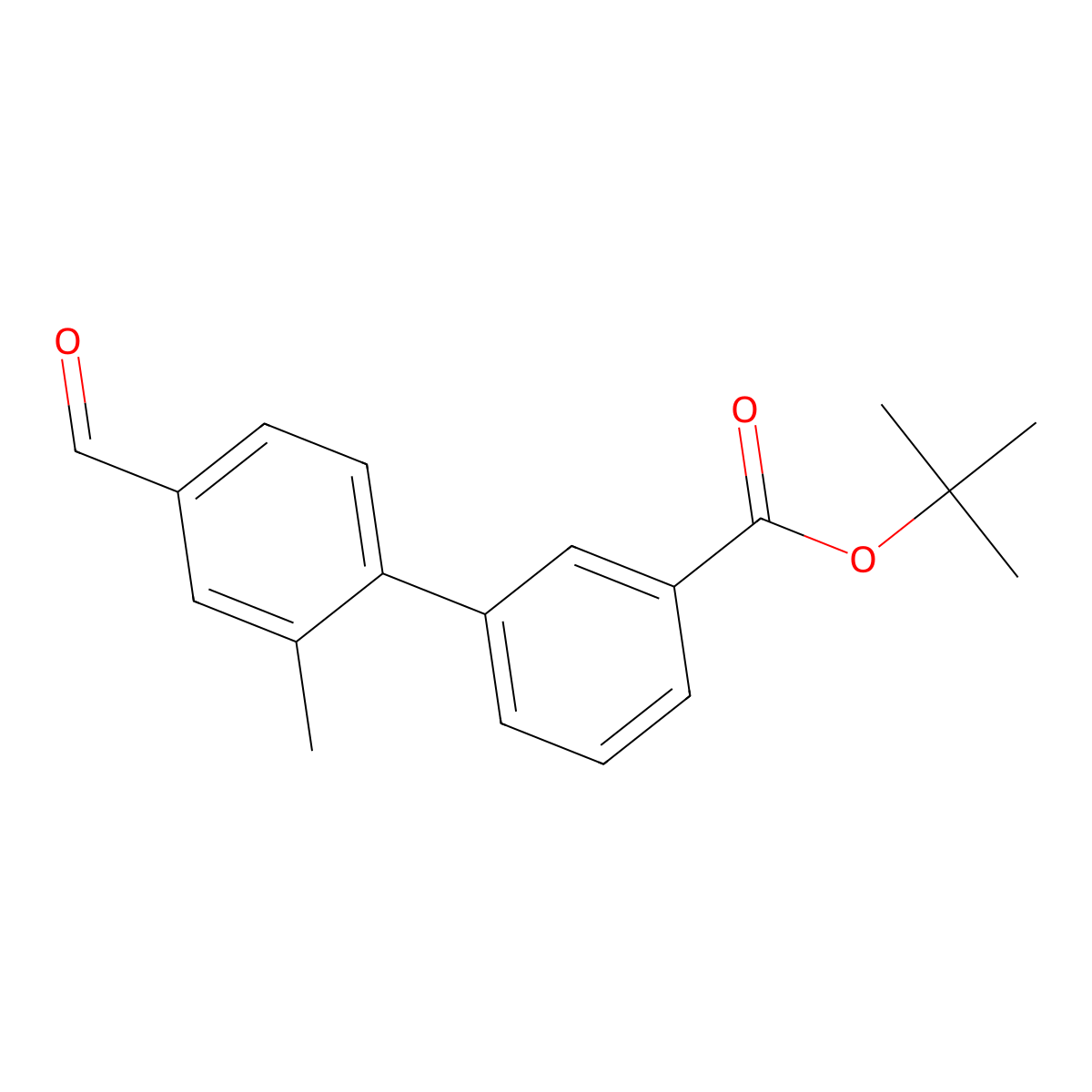 Tert-butyl 4'-formyl-2'-methyl-[1,1'-biphenyl]-3-carboxylate molecular structure, CAS 2995282-94-3