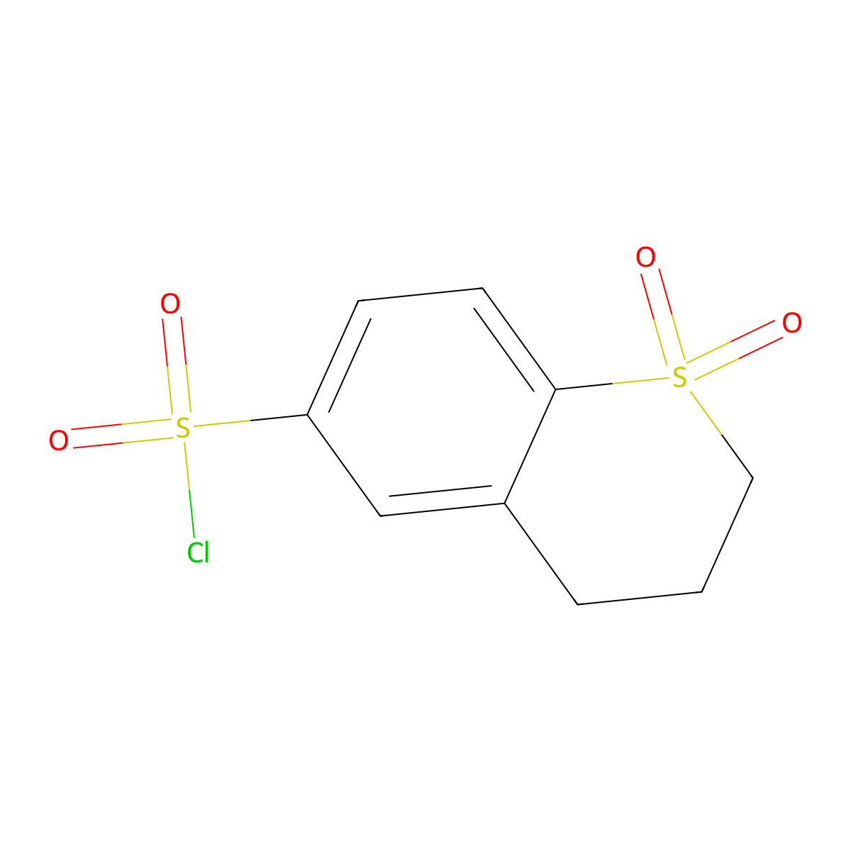 1,1-dioxo-3,4-dihydro-2H-1lambda6-benzothiopyran-6-sulfonyl chloride molecular structure, CAS 2995282-95-4