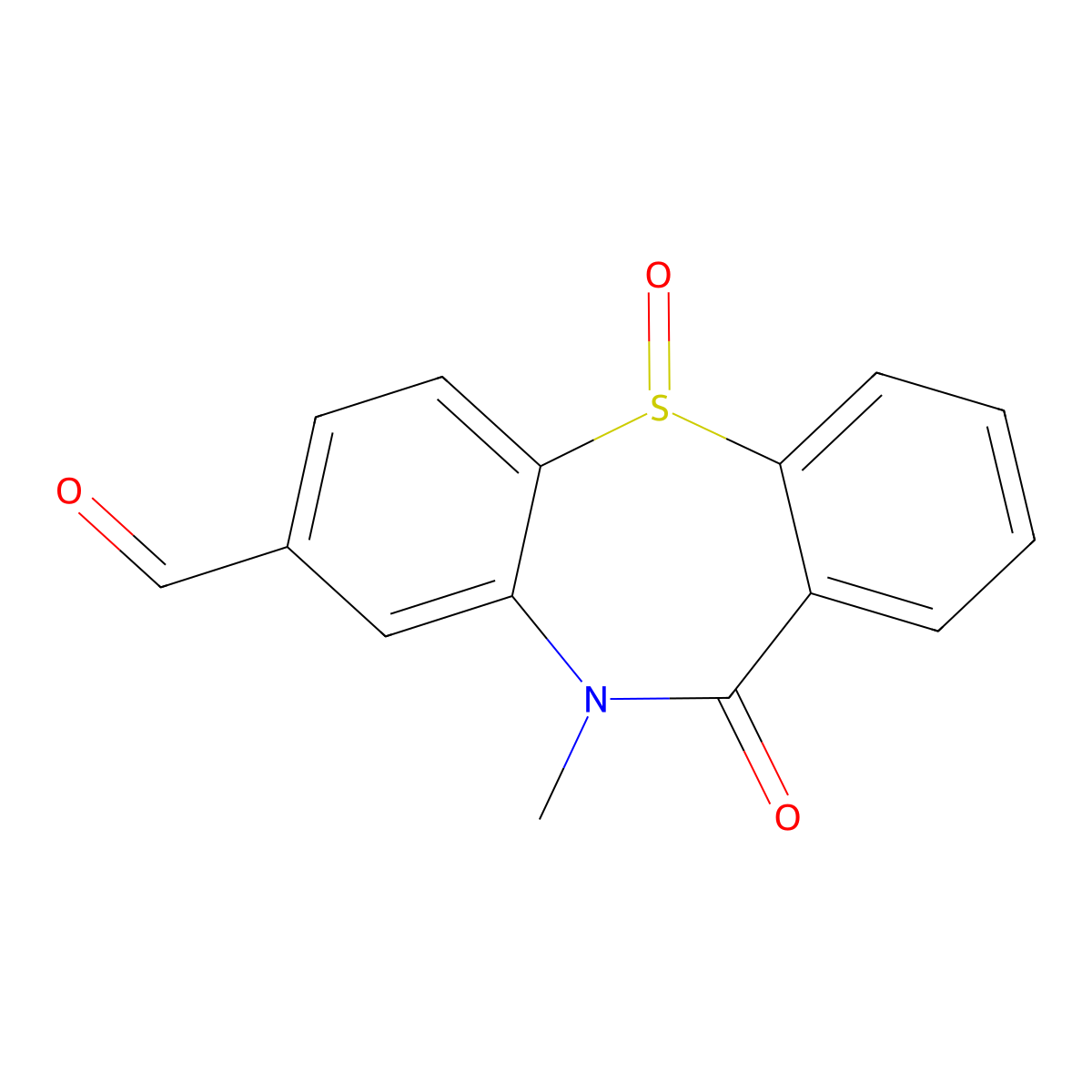 10-Methyl-11-oxo-10,11-dihydrodibenzo[b,f][1,4]thiazepine-8-carbaldehyde 5-oxide molecular structure, CAS 2995282-96-5