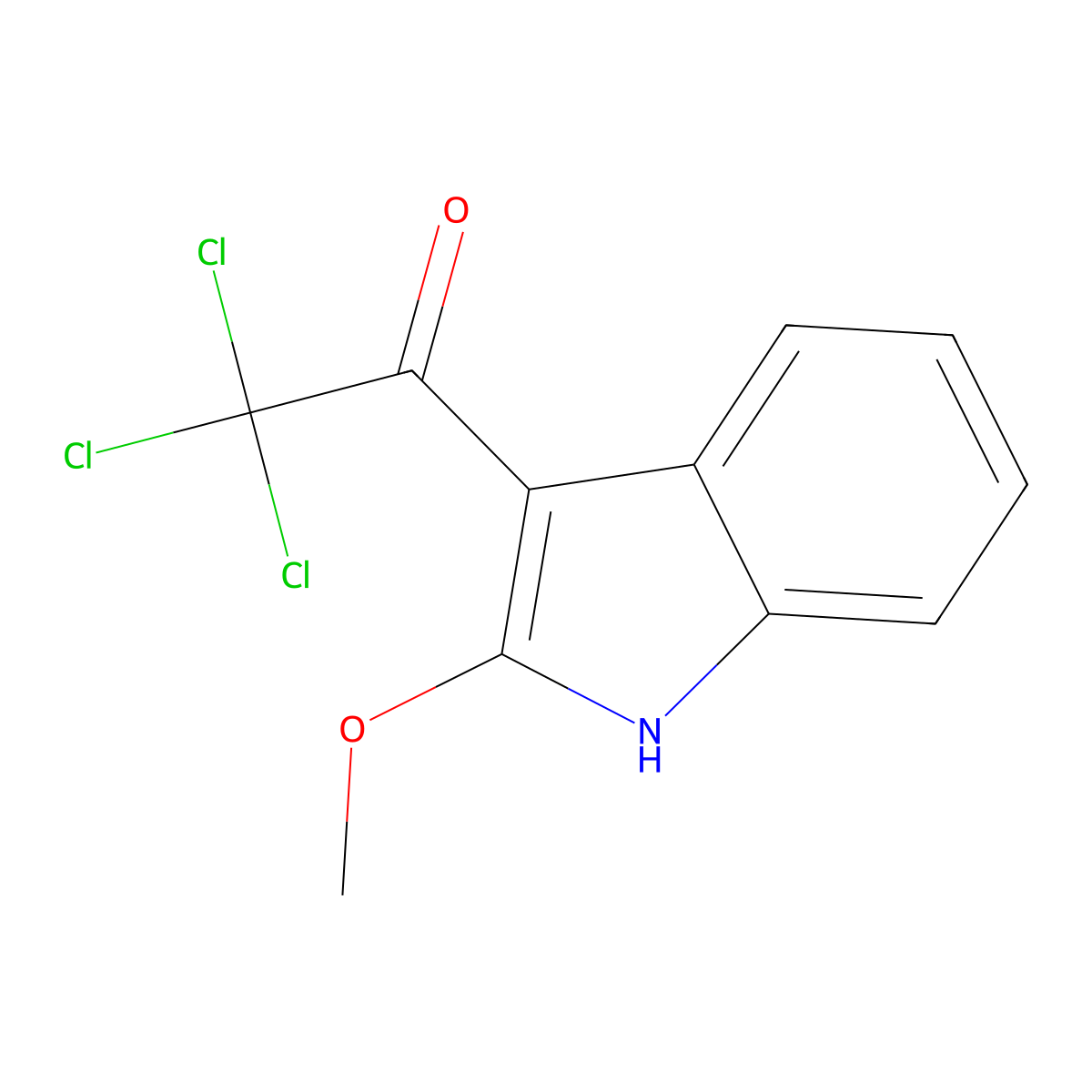 2,2,2-Trichloro-1-(2-methoxy-3-indolyl)ethanone molecular structure, CAS 2995282-99-8
