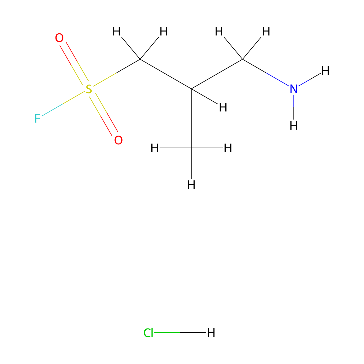 3-Amino-2-methylpropane-1-sulfonyl fluoride hydrochloride molecular structure, CAS 2995283-11-7