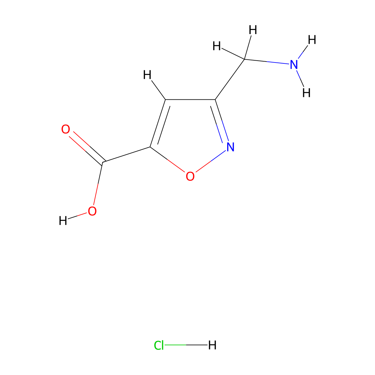 3-(Aminomethyl)-1,2-oxazole-5-carboxylic acid hydrochloride molecular structure, CAS 2995283-12-8
