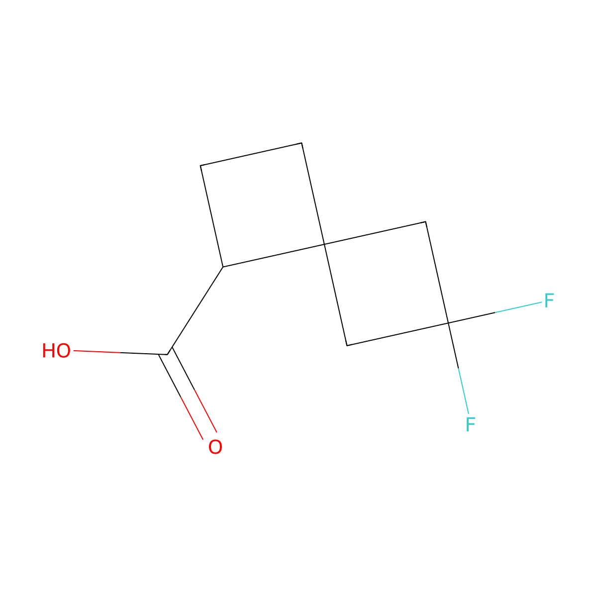6,6-Difluorospiro[3.3]heptane-1-carboxylic acid molecular structure, CAS 2995283-14-0