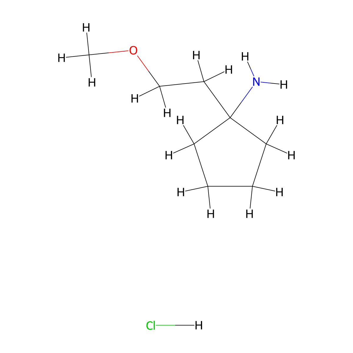 1-(2-Methoxyethyl)cyclopentan-1-amine hydrochloride molecular structure, CAS 2995283-15-1