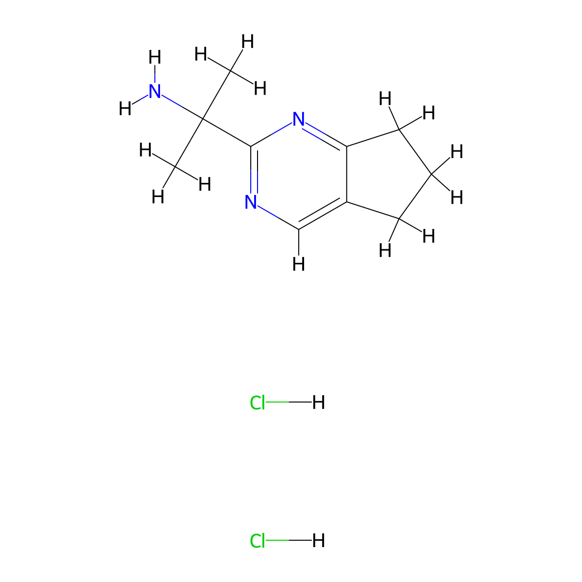 2-{5H,6H,7H-cyclopenta[d]pyrimidin-2-yl}propan-2-amine dihydrochloride molecular structure, CAS 2995283-17-3