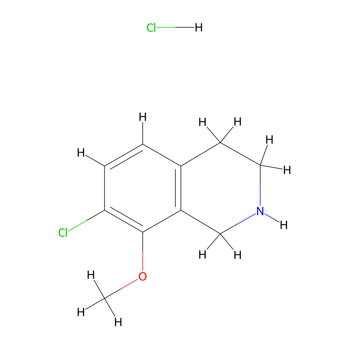 7-Chloro-8-methoxy-1,2,3,4-tetrahydroisoquinoline hydrochloride molecular structure, CAS 2995283-18-4
