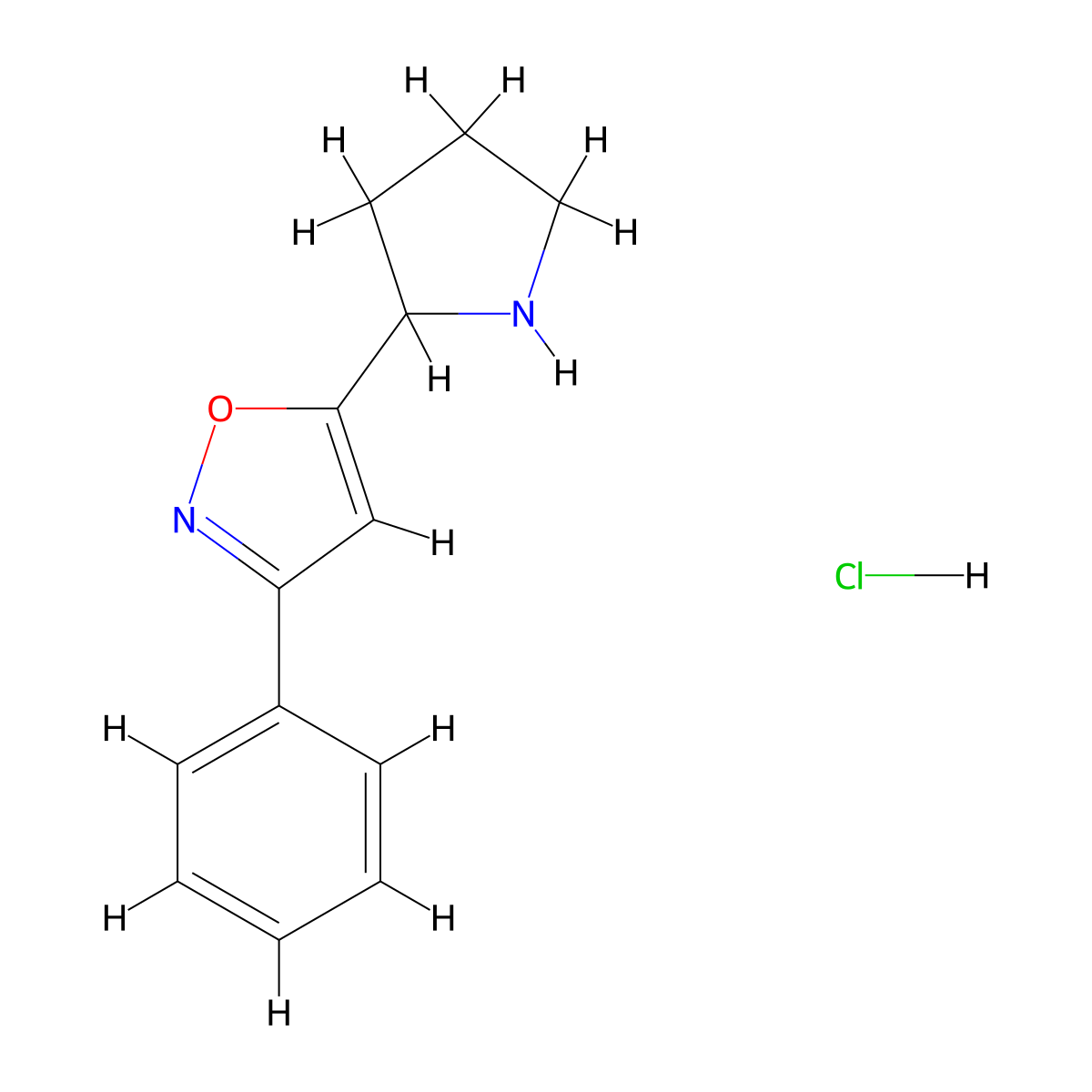 3-Phenyl-5-(pyrrolidin-2-yl)-1,2-oxazole hydrochloride molecular structure, CAS 2995283-21-9