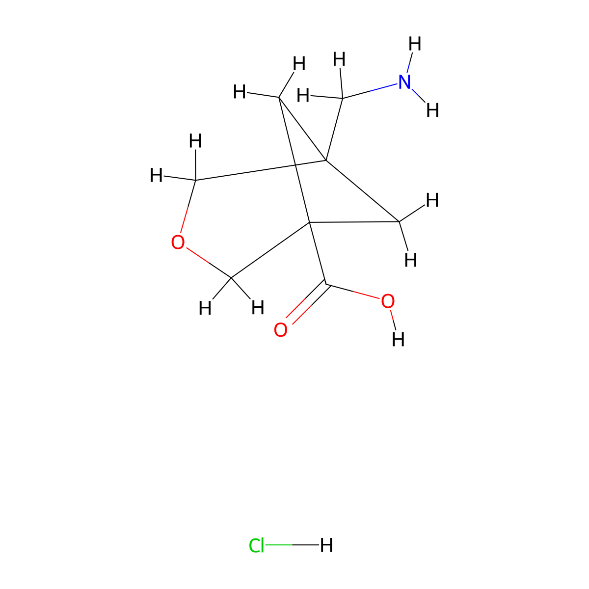 5-(Aminomethyl)-3-oxabicyclo[3.1.1]heptane-1-carboxylic acid hydrochloride molecular structure, CAS 2995283-27-5