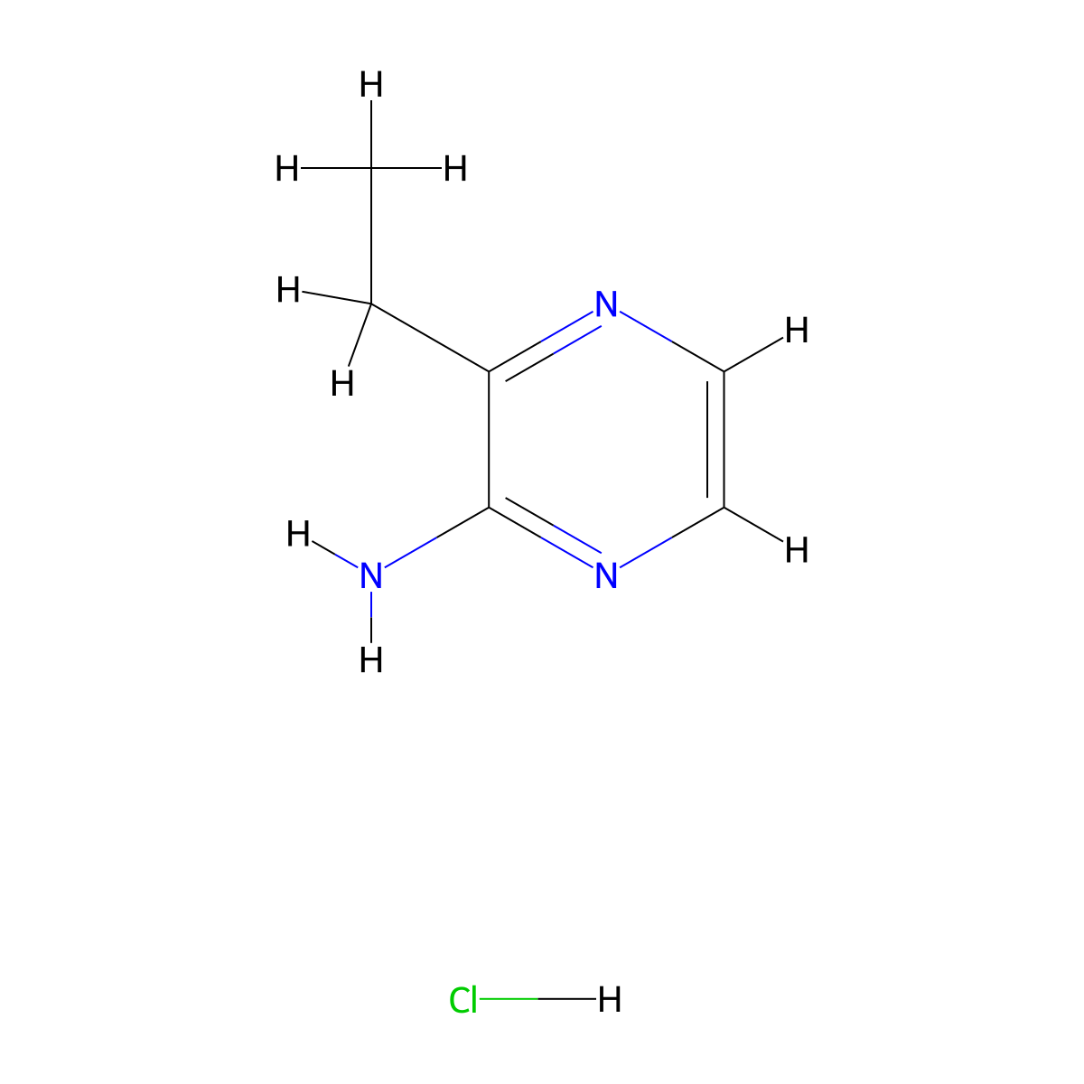 3-Ethylpyrazin-2-amine hydrochloride molecular structure, CAS 2995283-28-6