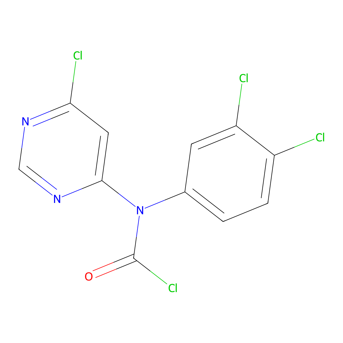 N-(6-chloropyrimidin-4-yl)-N-(3,4-dichlorophenyl)carbamoyl chloride molecular structure, CAS 2995283-30-0