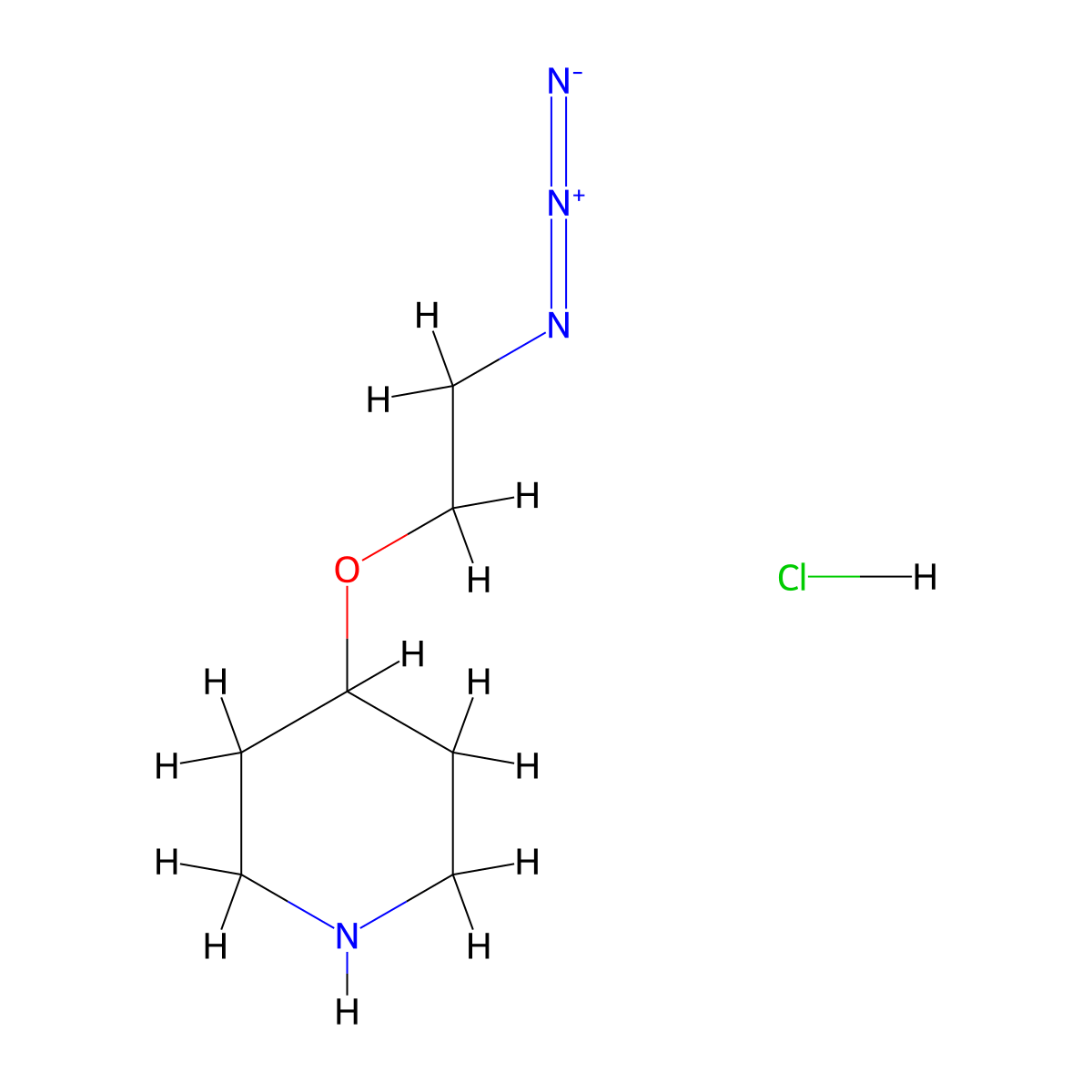 4-(2-Azidoethoxy)piperidine hydrochloride molecular structure, CAS 2995283-31-1