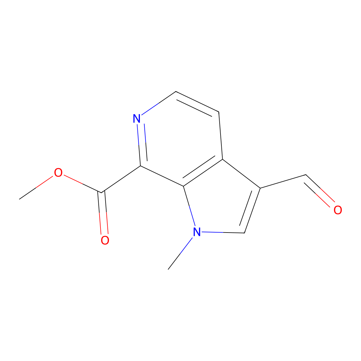 methyl 3-formyl-1-methyl-1H-pyrrolo[2,3-c]pyridine-7-carboxylate molecular structure, CAS 2995283-32-2