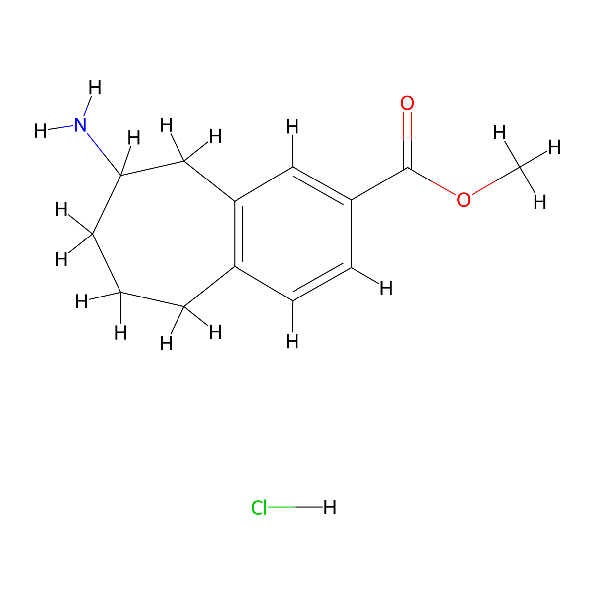 methyl 8-amino-6,7,8,9-tetrahydro-5H-benzo[7]annulene-2-carboxylate hydrochloride molecular structure, CAS 2995283-37-7