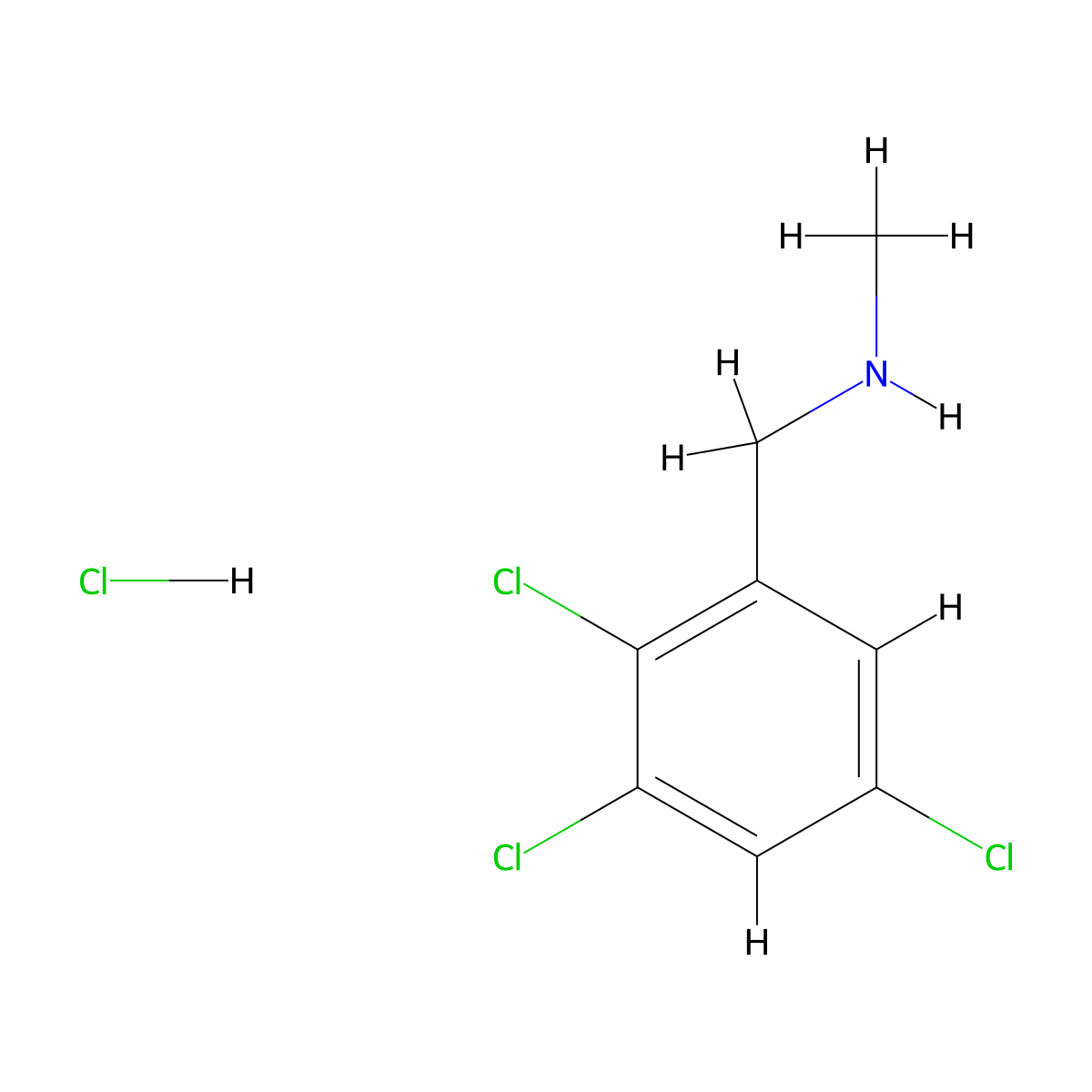 Methyl[(2,3,5-trichlorophenyl)methyl]amine hydrochloride molecular structure, CAS 2995283-42-4