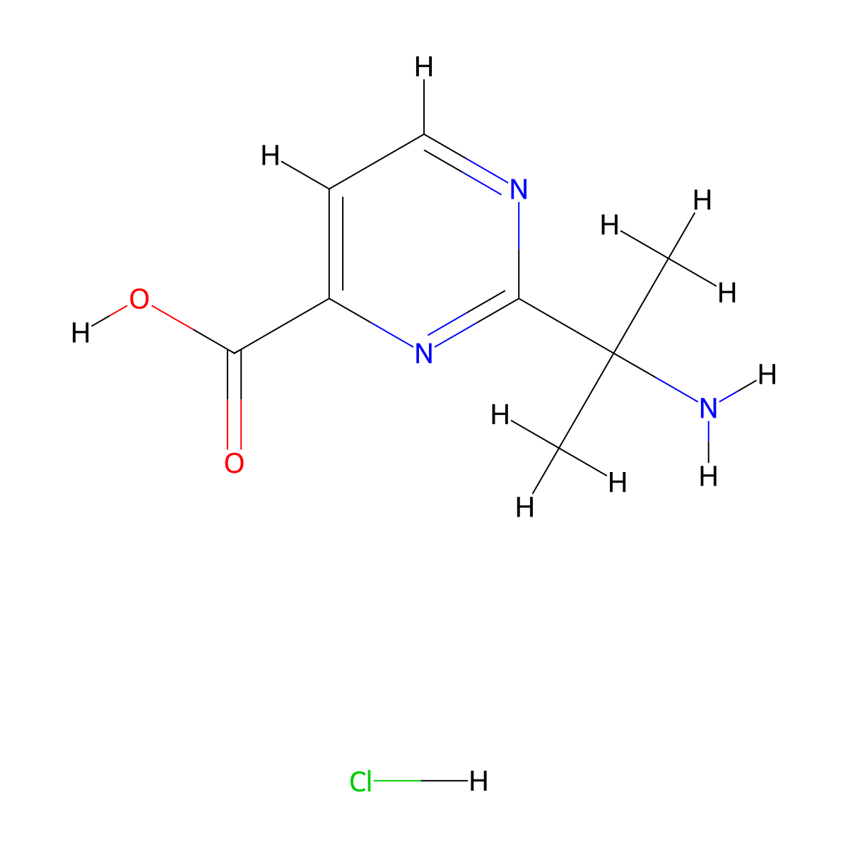 2-(2-Aminopropan-2-yl)pyrimidine-4-carboxylic acid hydrochloride molecular structure, CAS 2995283-43-5
