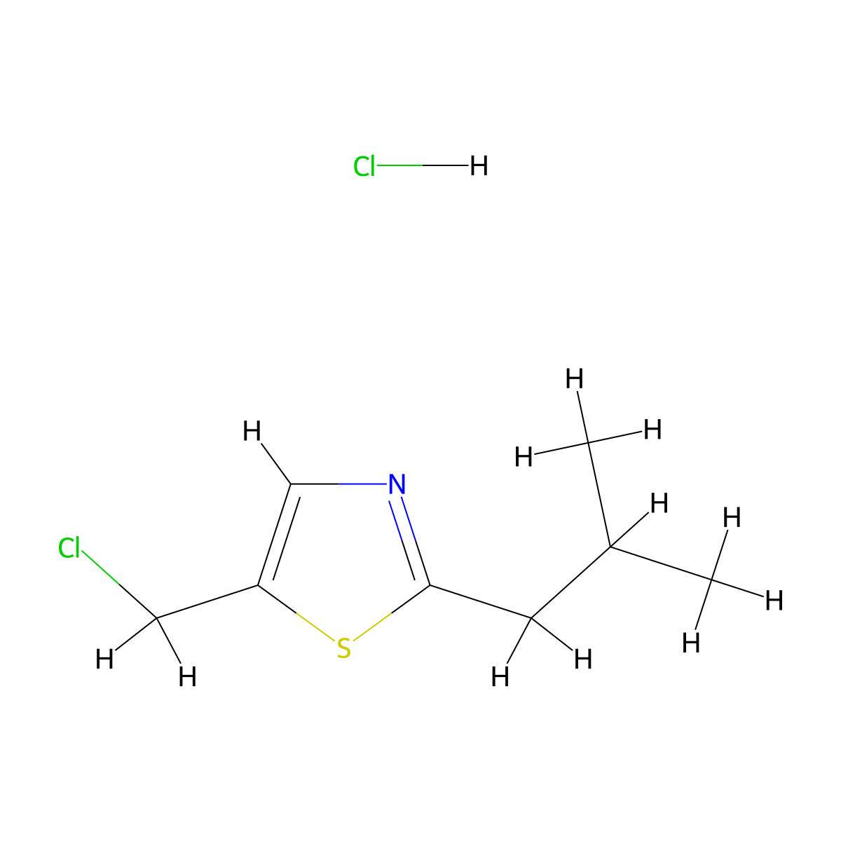 5-(Chloromethyl)-2-(2-methylpropyl)-1,3-thiazole hydrochloride molecular structure, CAS 2995283-44-6