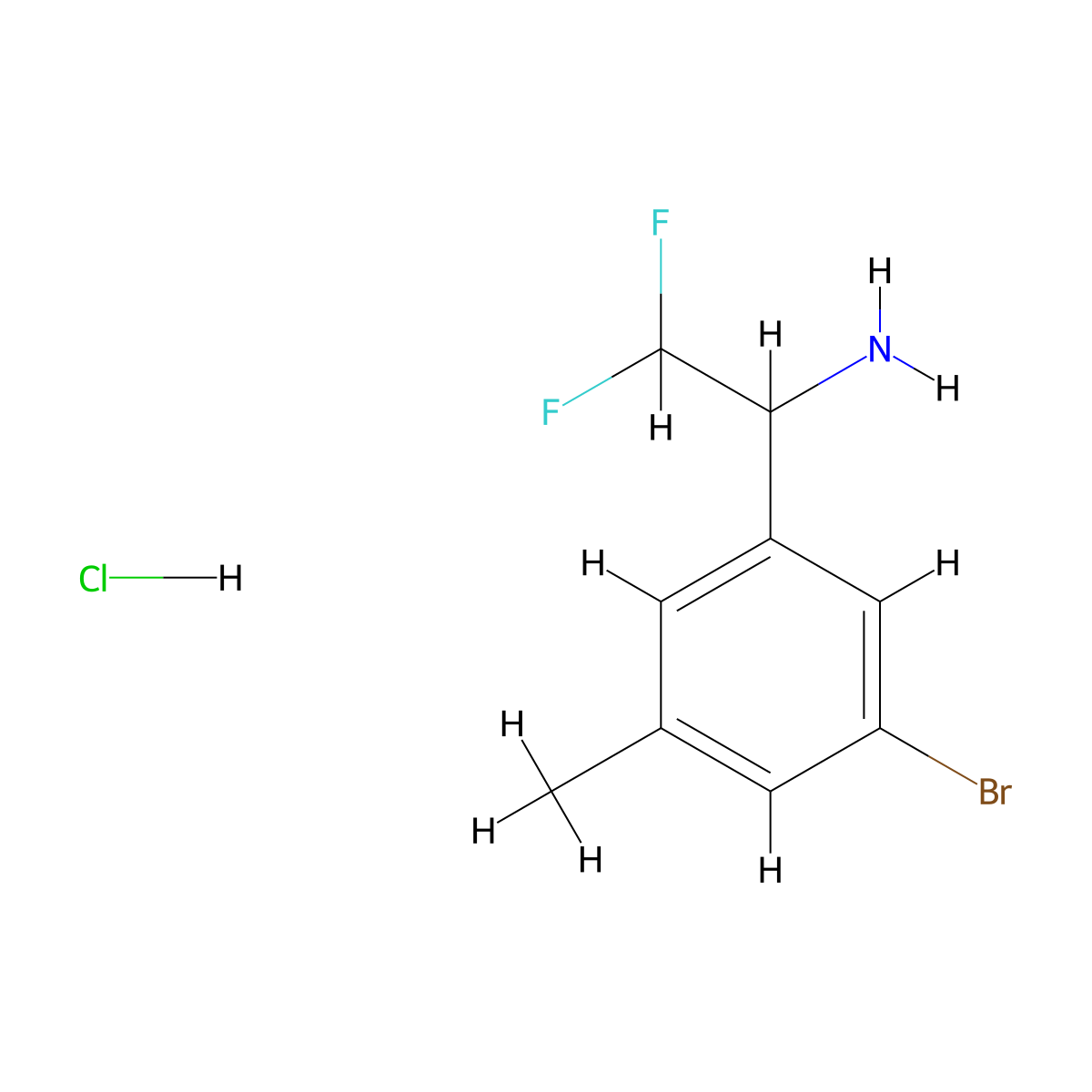 1-(3-Bromo-5-methylphenyl)-2,2-difluoroethanamine;hydrochloride molecular structure, CAS 2995283-46-8