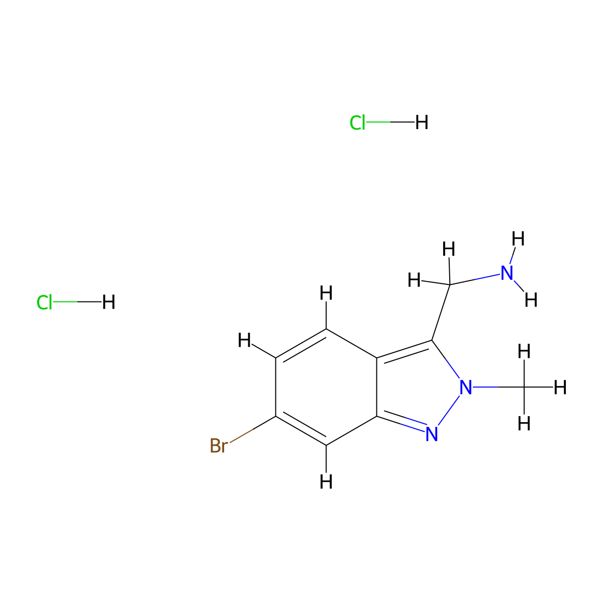 1-(6-bromo-2-methyl-2H-indazol-3-yl)methanamine dihydrochloride molecular structure, CAS 2995283-48-0