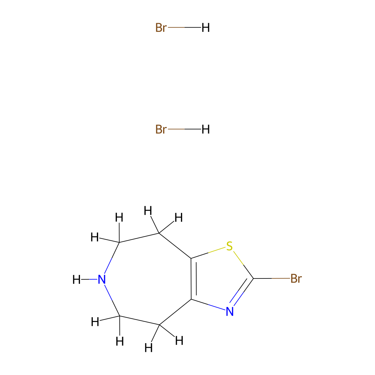 2-bromo-4H,5H,6H,7H,8H-[1,3]thiazolo[4,5-d]azepine dihydrobromide molecular structure, CAS 2995283-49-1